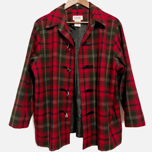 tabbi international Jackets & Blazers - Vintage Tabbi International Plaid Coat with Velcro Closures. Size Large.
